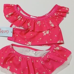 Girls 2 piece bathing suit pink size 3t